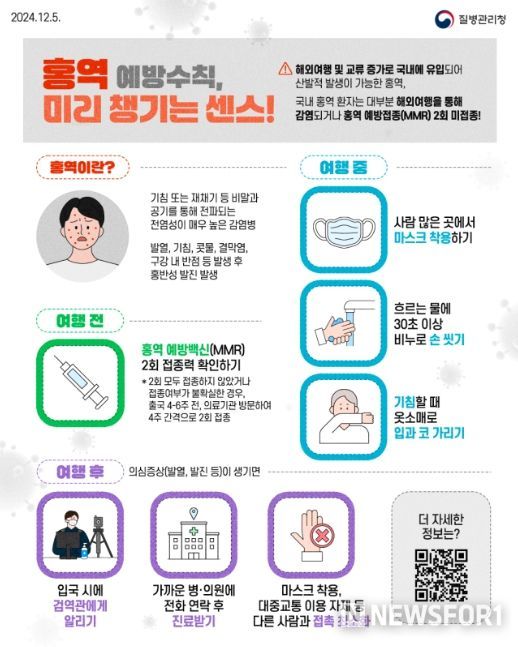 홍역 예방수칙 안내 포스터