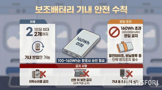 보조배터리 기내 안전 수칙